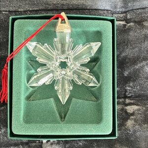 Waterford Crystal Snowflake Ornament with Red Tassel